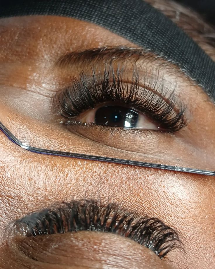 Lash extensions close up