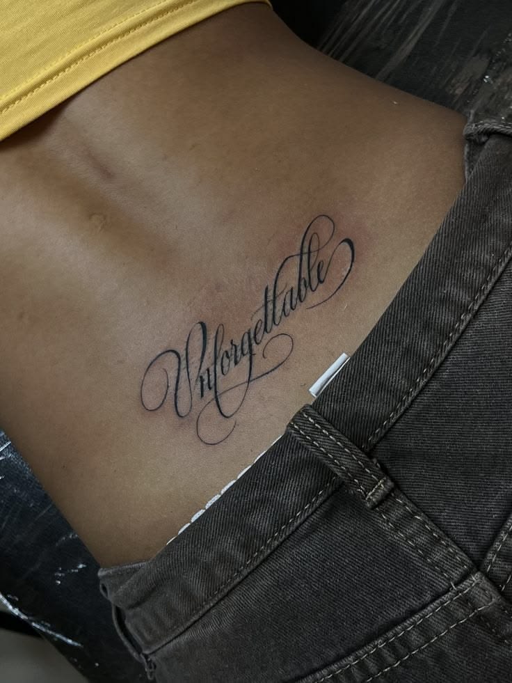 Script lettering tattoo